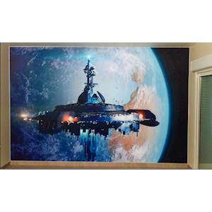 Impression par sublimation sur toile polyester pour cadre LED.
Finitions : brut de coupe, couture périphérique ou couture de jonc plat. Avantages : La sublimation permet d'obtenir des couleurs éclatantes. Exemples d'applications : Caissons lumineux.